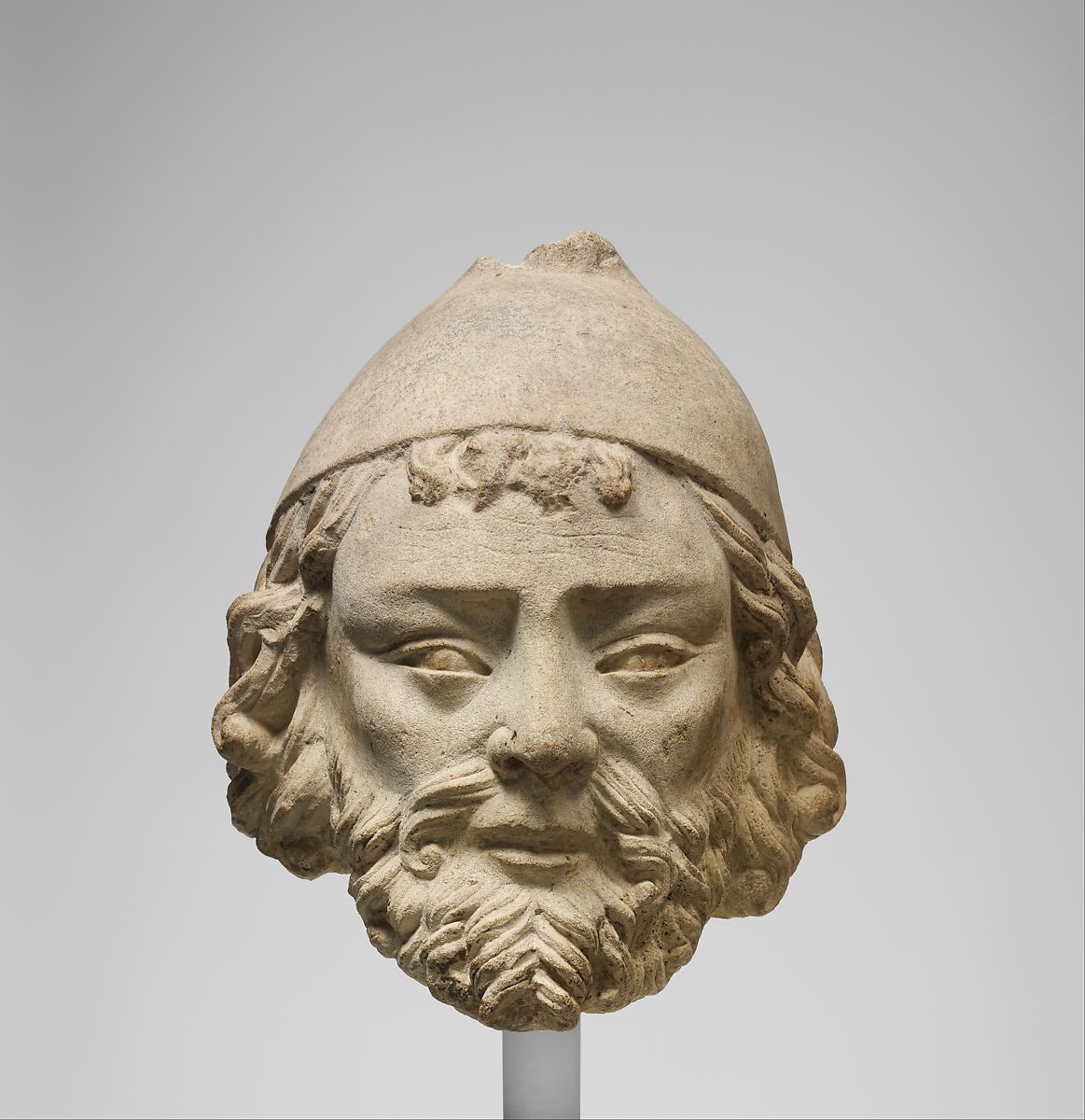 Limestone Head of Joseph, Limestone with traces of polychromy, French