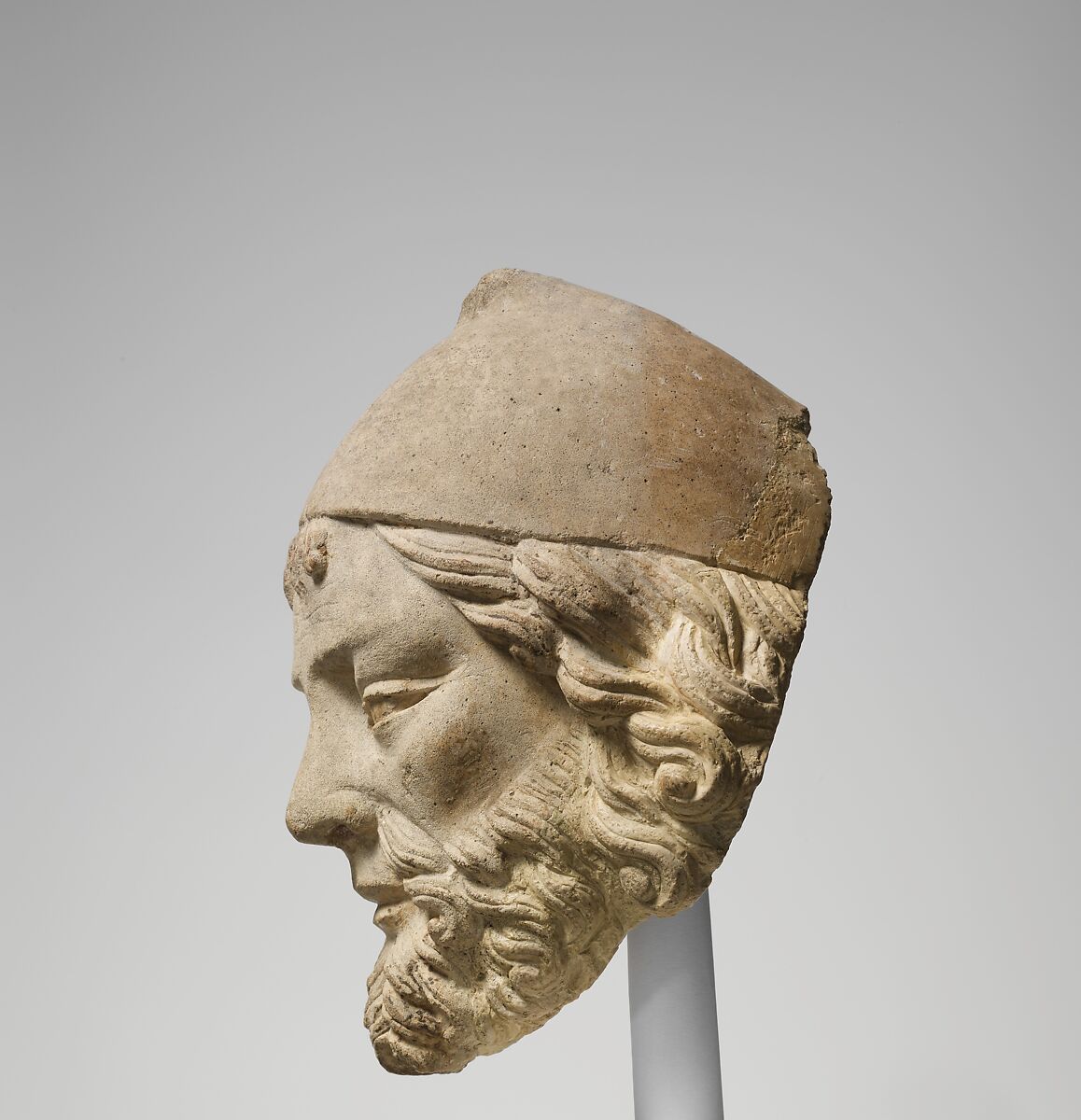 Limestone Head of Joseph, Limestone with traces of polychromy, French
