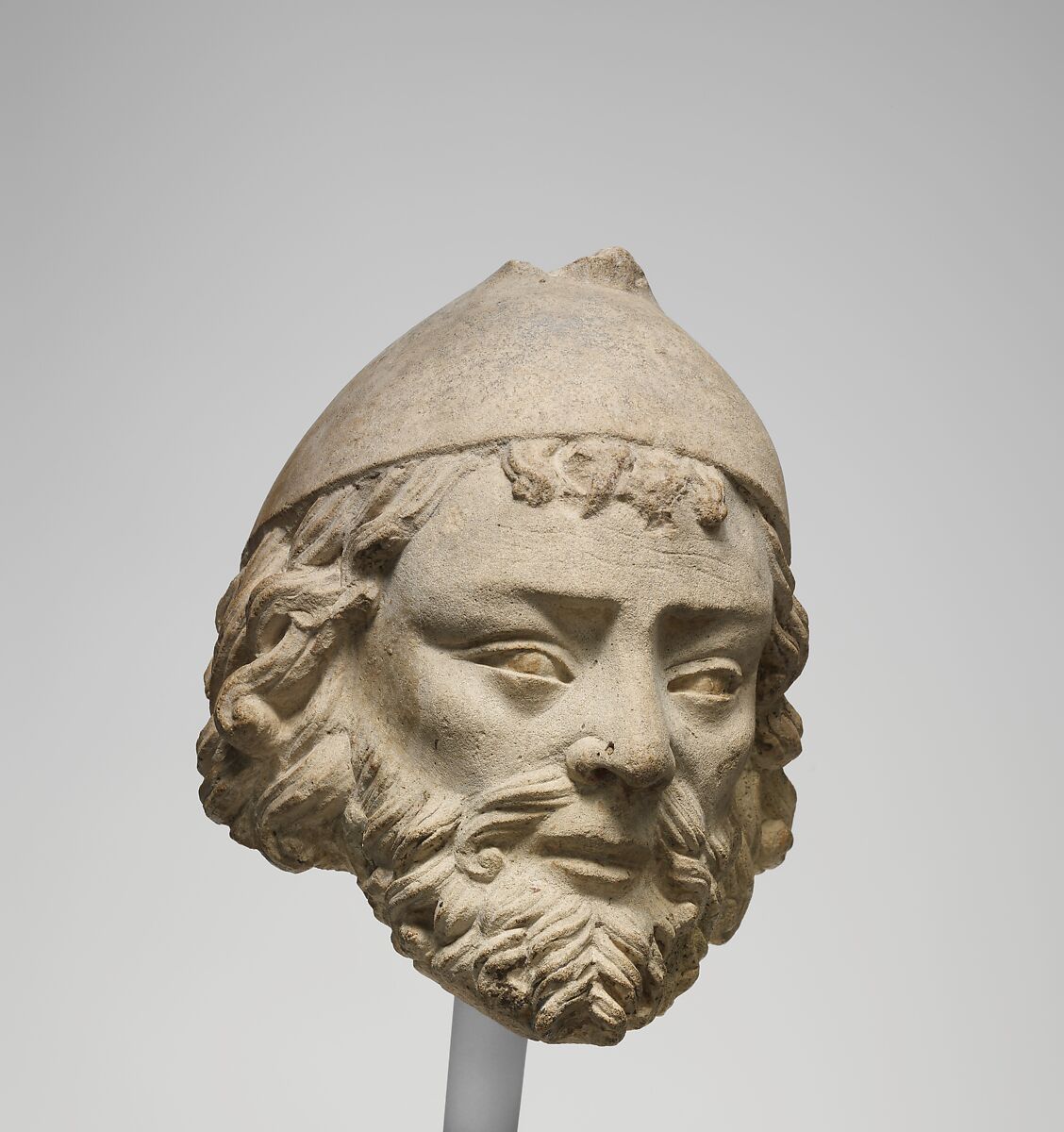 Limestone Head of Joseph, Limestone with traces of polychromy, French