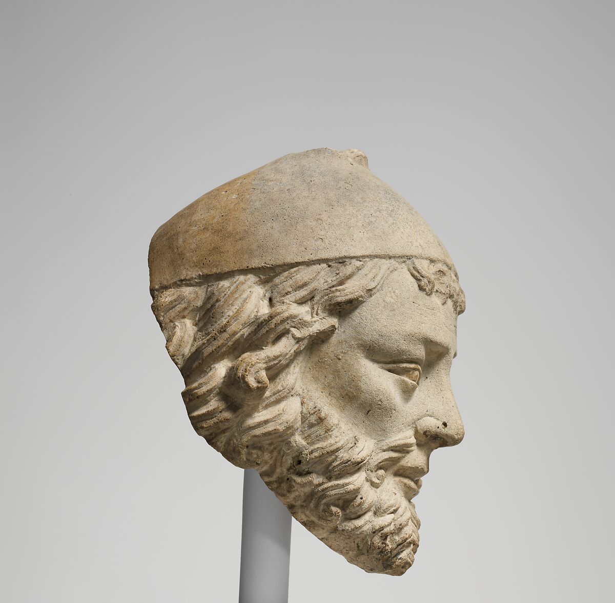 Limestone Head of Joseph, Limestone with traces of polychromy, French