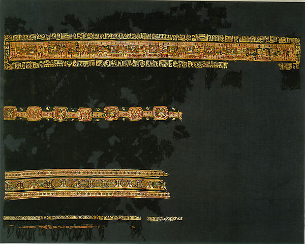 Fragment of a Fringed Shawl, Tapestry weave in polychrome wool and linen; fringe along one edge 