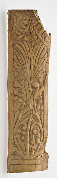 Plaque Decorated with Leaves, Carved bone 