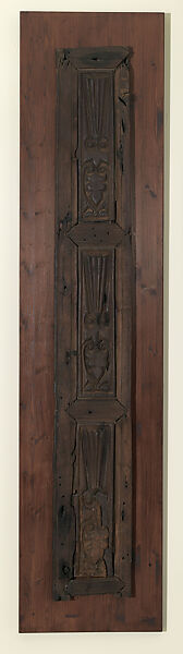 Door Panel with Lotus and Palmettes, Wood, carved 