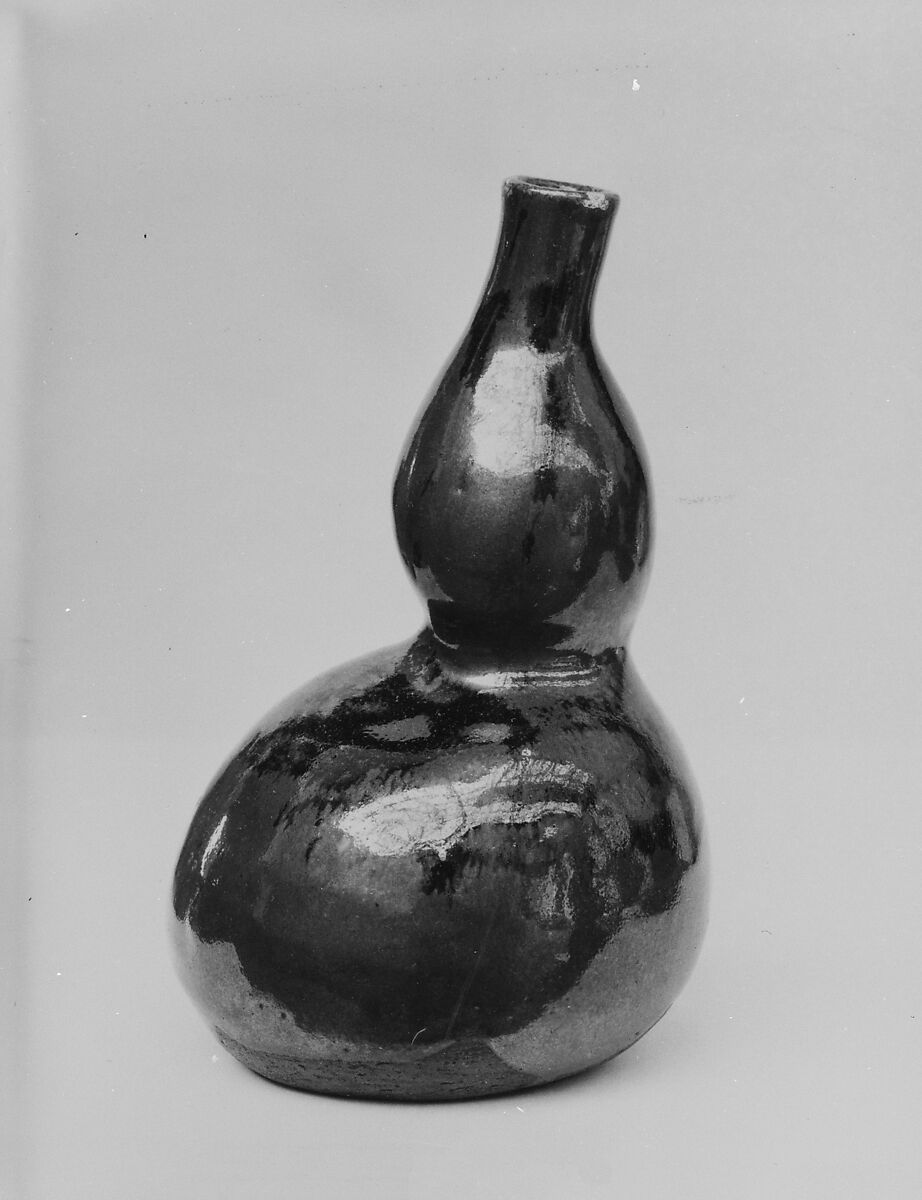 Wine bottle, Pottery with glaze and splashes (Seto ware), Japan 