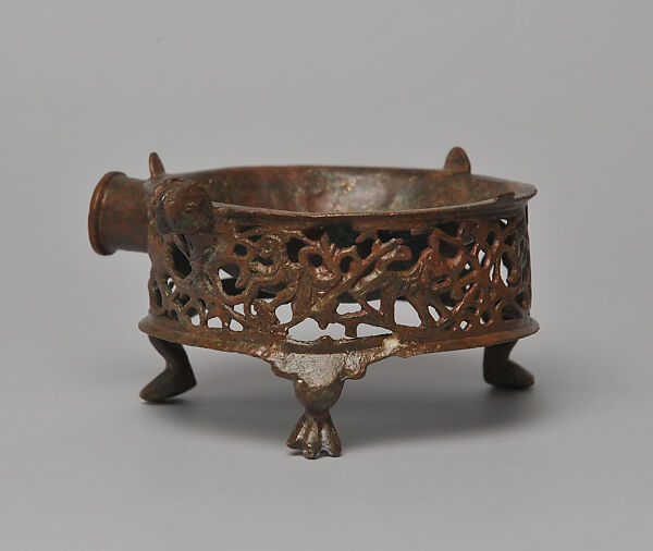 Incense Burner, Cast copper alloy, openwork 