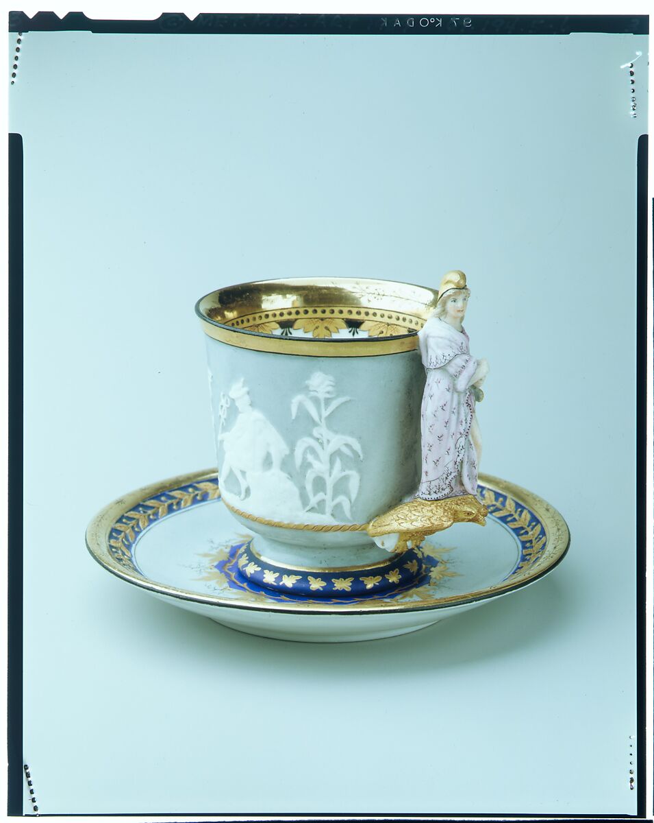 Liberty cup and saucer, Union Porcelain Works (American, 1863–1922), Porcelain, American