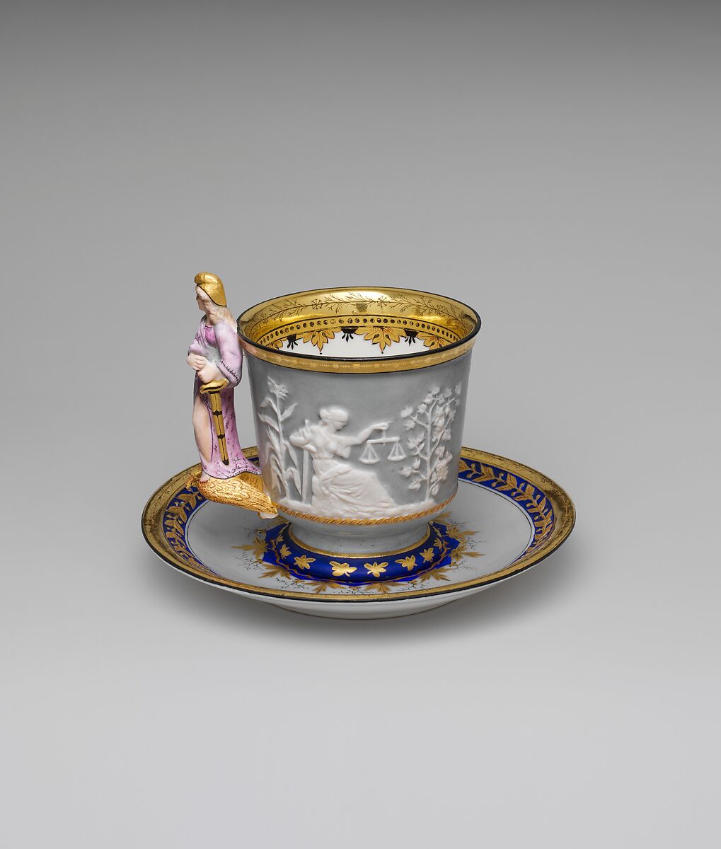 Liberty cup and saucer, Union Porcelain Works (American, 1863–1922), Porcelain, American