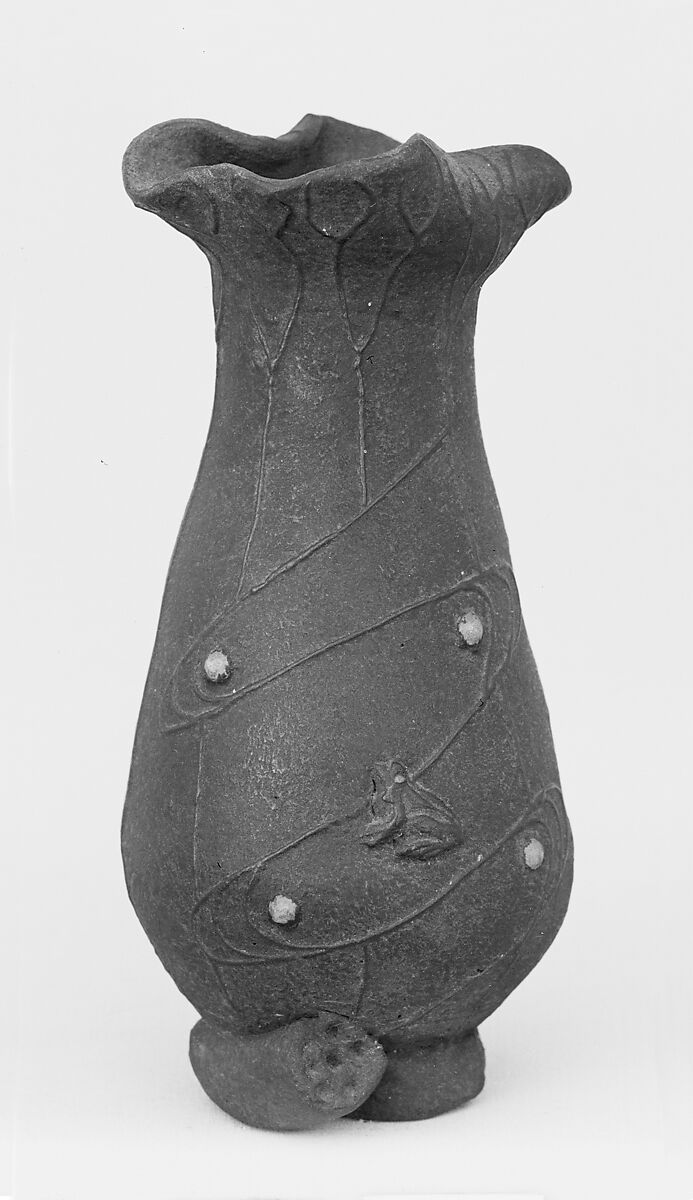 Hanging Vase, Pottery with glaze (Kyoto ware), Japan 