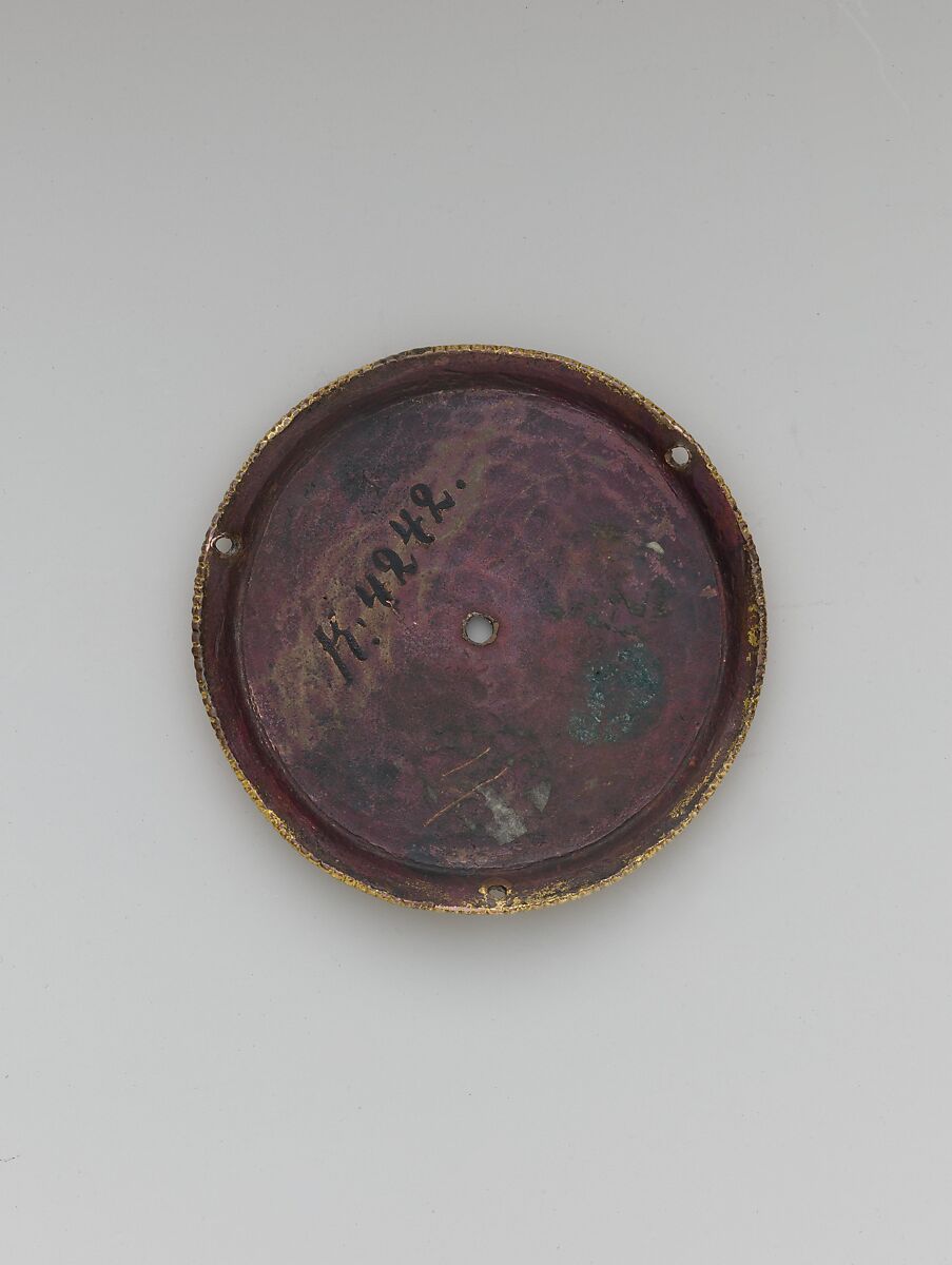 Enamel from a Reliquary, Workshop of the Master of the Virgin Mary's Reliquary Casket (German, Aachen), Champlevé & cloisonné enamel, copper-gilt, German