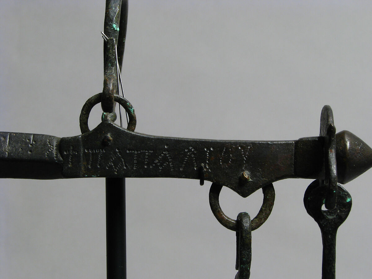 Steelyard Rod with Weight and Hooks, Copper alloy, Byzantine