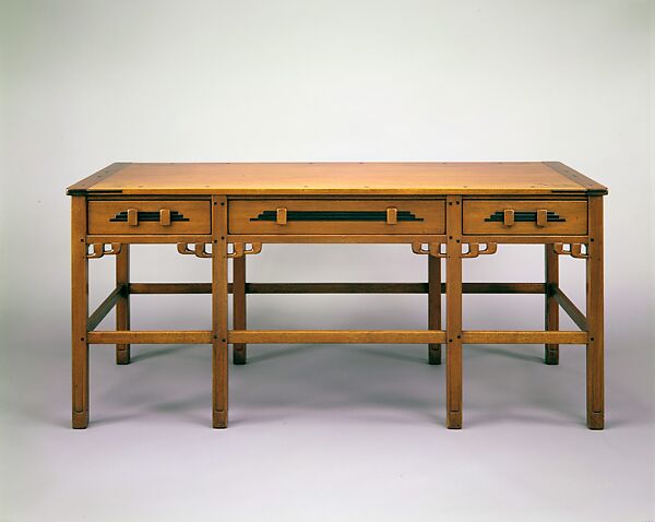 Library Table, Greene and Greene (1894–1916), Mahogany, ebony, oak, burl walnut, silver, copper, American