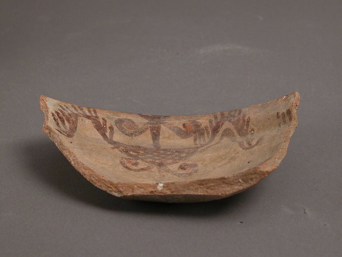 Bowl Fragment, Earthenware, slip decoration, Coptic 