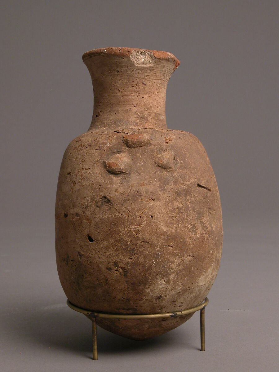Vase, Earthenware, slip decoration, Coptic 