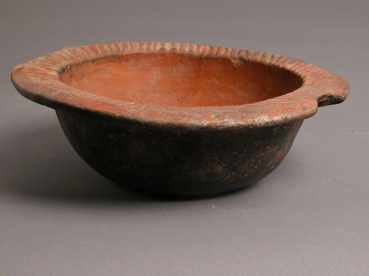 Bowl, Earthenware, impressed decoration, Coptic 