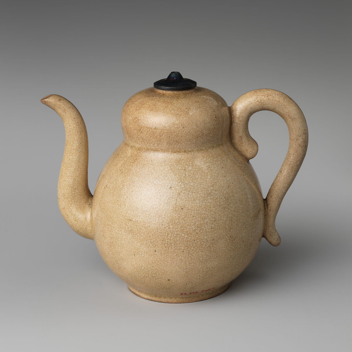 Sencha Water Pitcher (Suichū), Stoneware with finely crackled transparent glaze (Satsuma ware), Japan 