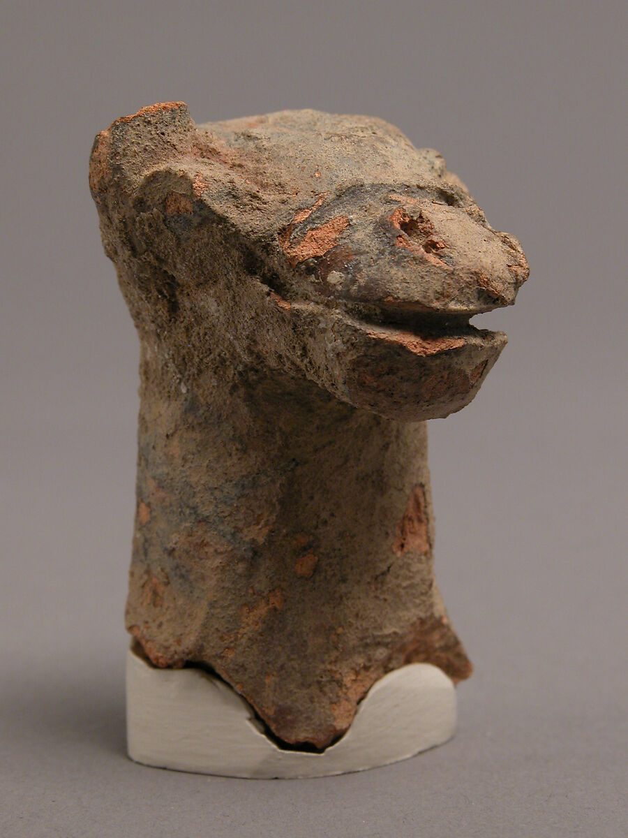 Head of Camel, Earthenware, slip, oxide pigment, Coptic 