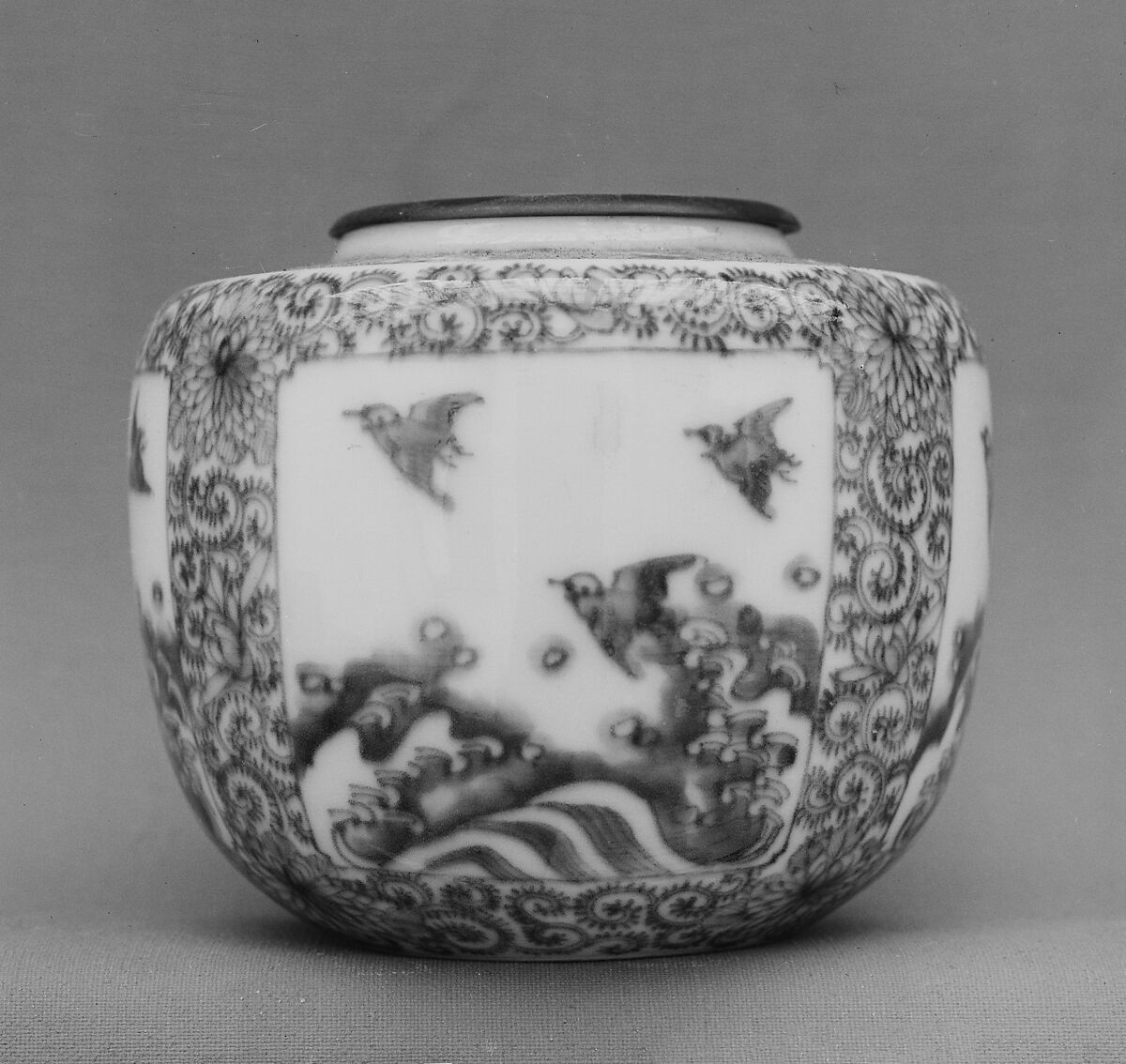 Jar with Cover, White porcelain decorated with blue under the glaze, Japan 