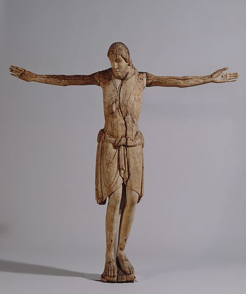 Ringelheim Crucifix, Linden wood (corpus) and oak (arms), German (Hildesheim) 