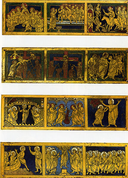 Six Enamel Plaques, Champlevé enamel, copper alloy, and gilding, German (Hildesheim) 