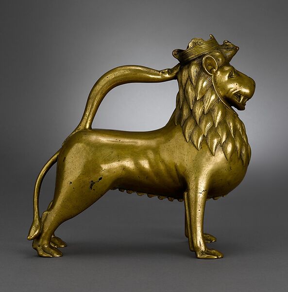 Lion Aquamanile, Copper alloy, German (Hildesheim) 