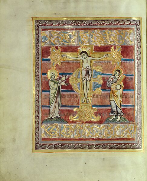 Guntbald Sacramentary, Opaque paint, gold, and silver on parchment, German 