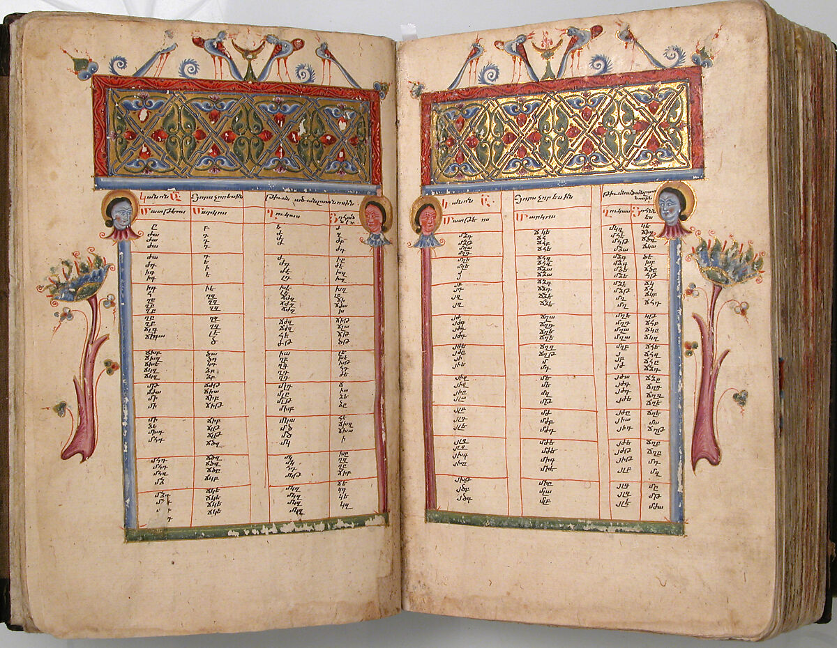 Four Gospels in Armenian, Tempera and gold on paper; stamped leather binding, Armenian