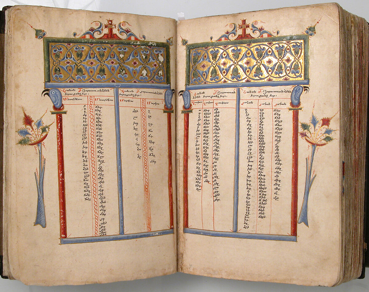 Four Gospels in Armenian, Tempera and gold on paper; stamped leather binding, Armenian
