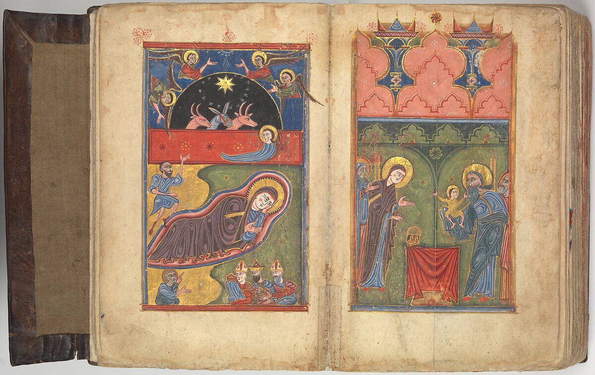 Four Gospels in Armenian, Tempera and gold on paper; stamped leather binding, Armenian 