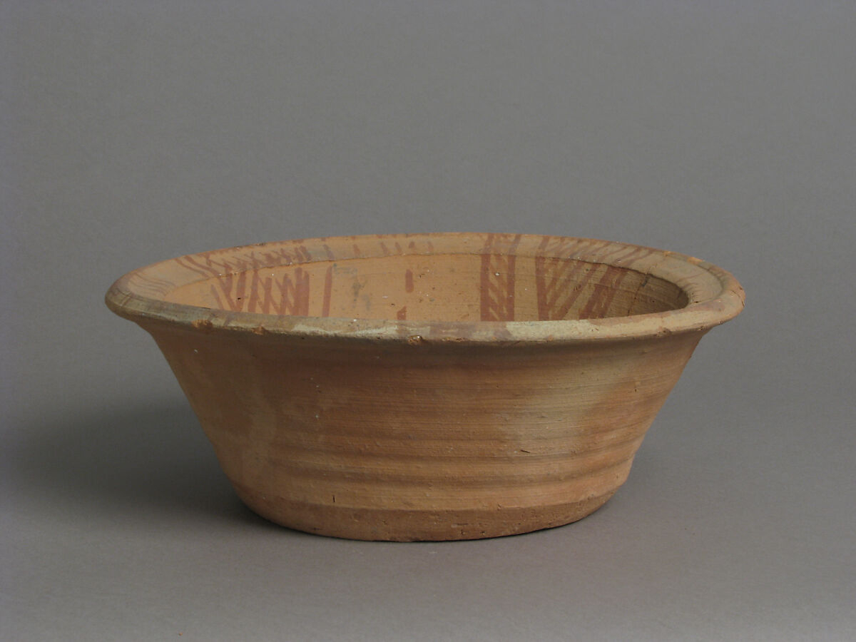 Bowl, Earthenware, slip decoration, Coptic 