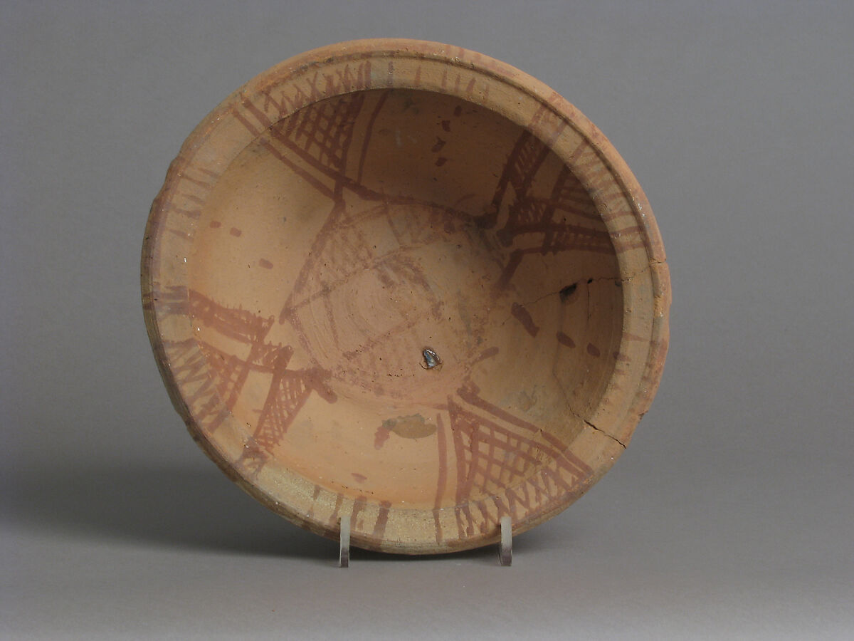 Bowl, Earthenware, slip decoration, Coptic