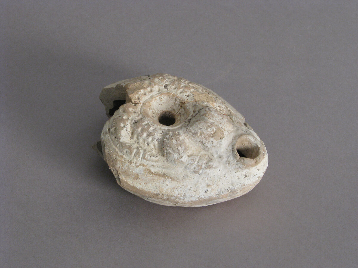 Fragment of an Oil Lamp, Earthenware, Coptic