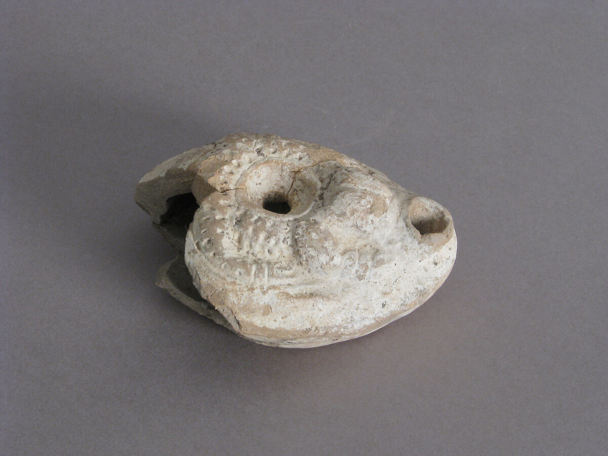 Fragment of an Oil Lamp, Earthenware, Coptic