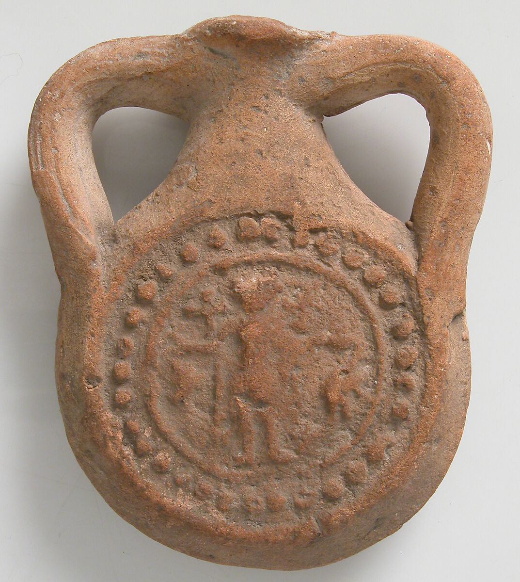 Pilgrim Flask, Earthenware, Coptic 