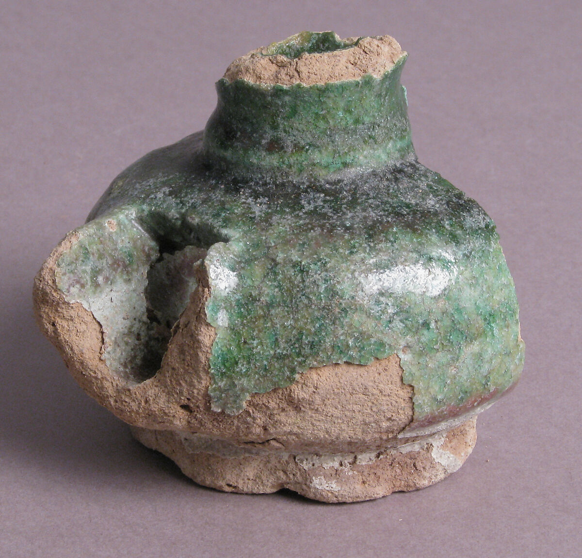 Glazed Spouted Pot, Earthenware, glazed, Coptic 