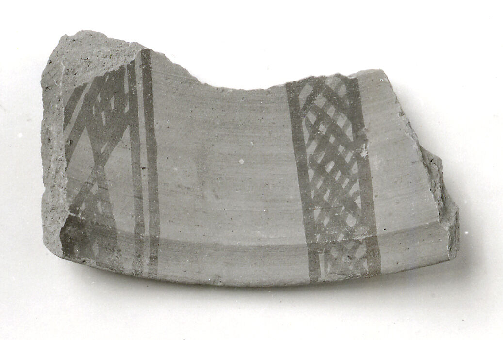 Pot Fragment, Earthenware, slip decoration, Coptic