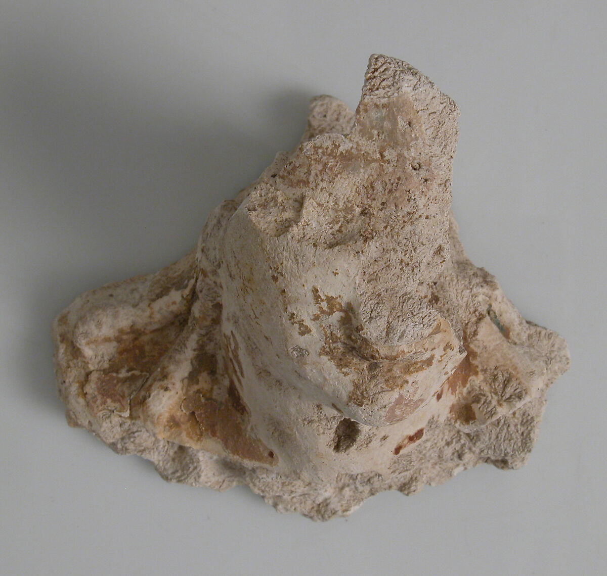Head and Neck Fragment, Plaster, Coptic 