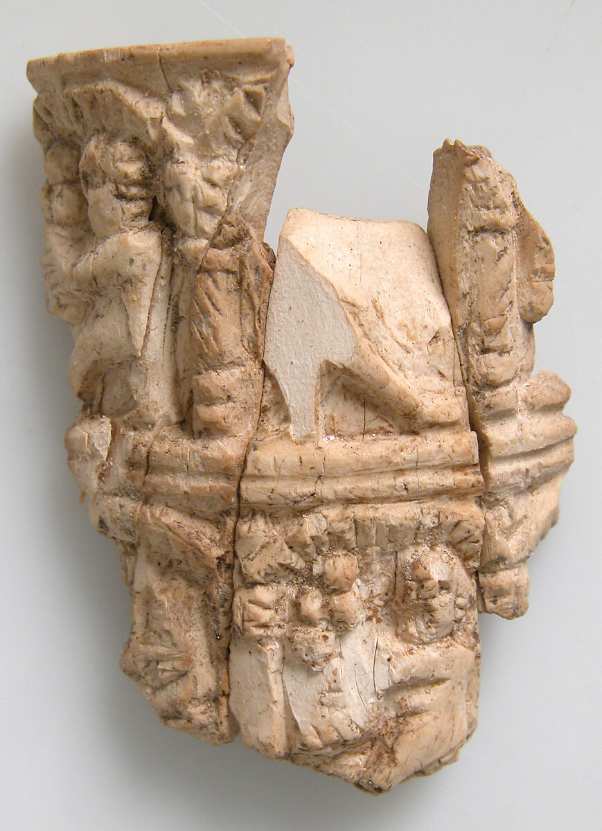 Ivory Fragment with Figures, Elephant ivory, Coptic