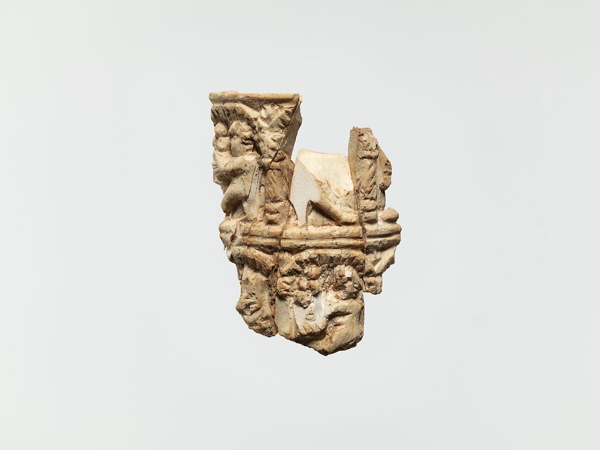 Ivory Fragment with Figures, Elephant ivory, Coptic
