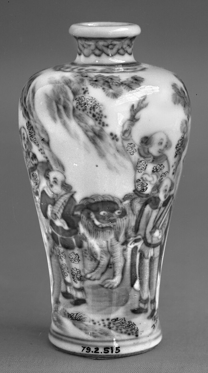 Vase, Porcelain painted in underglaze blue and overglaze polychrome enamels, China