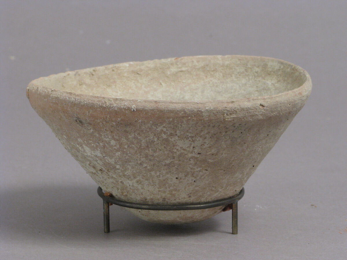 Footless Cup or Lid, Earthenware, Coptic 