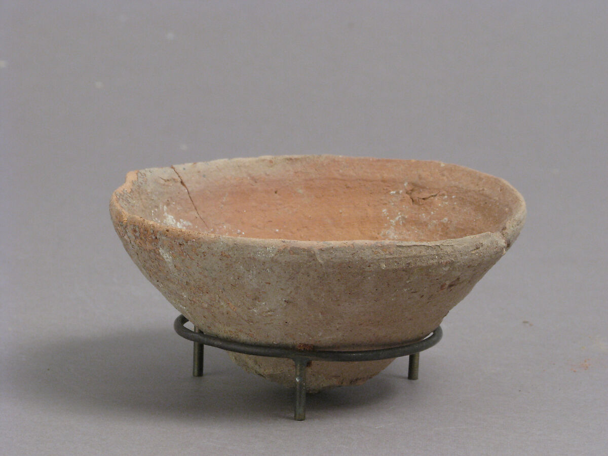 Footless Cup or Lid, Earthenware, Coptic 