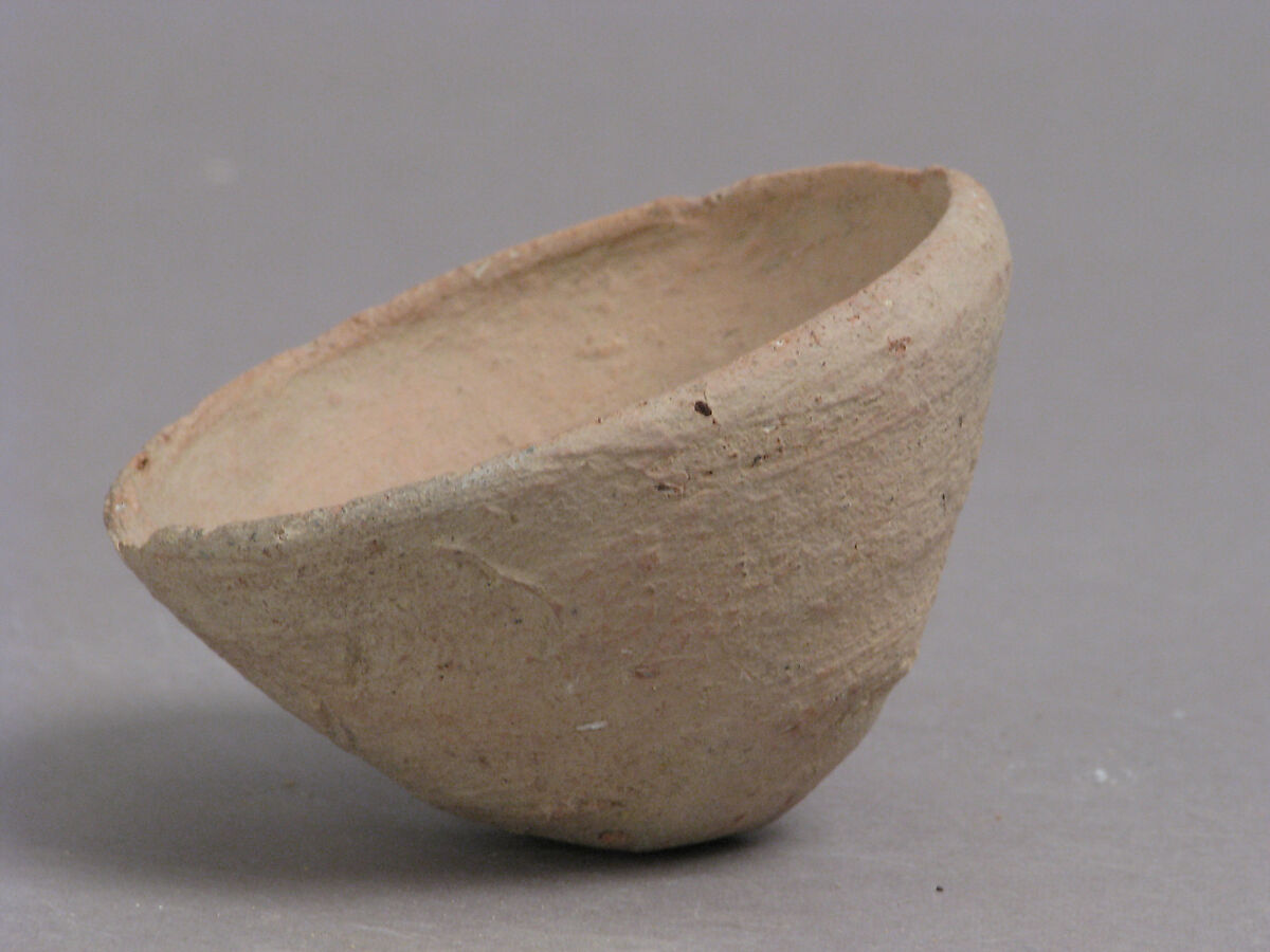 Footless Cup or Lid, Earthenware, Coptic 