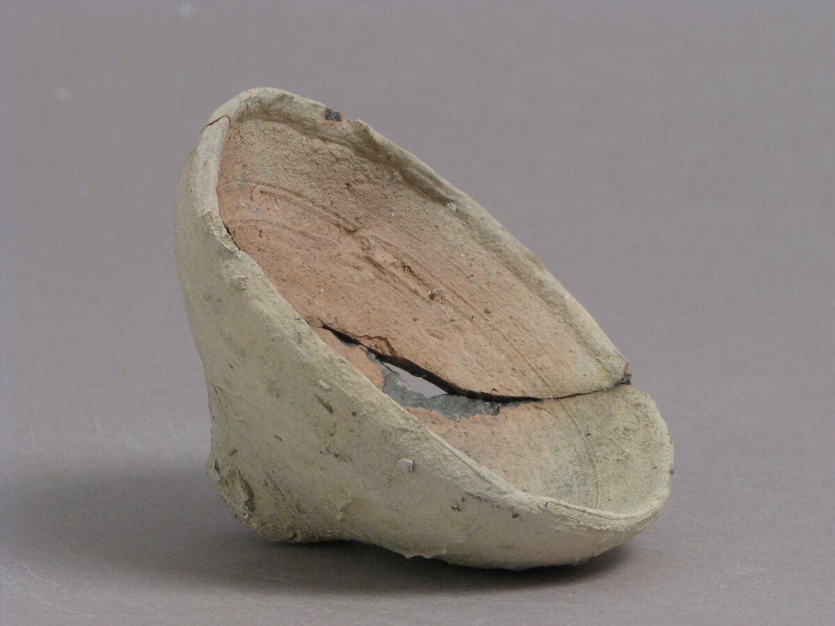 Footless Cup or Lid, Earthenware, Coptic 