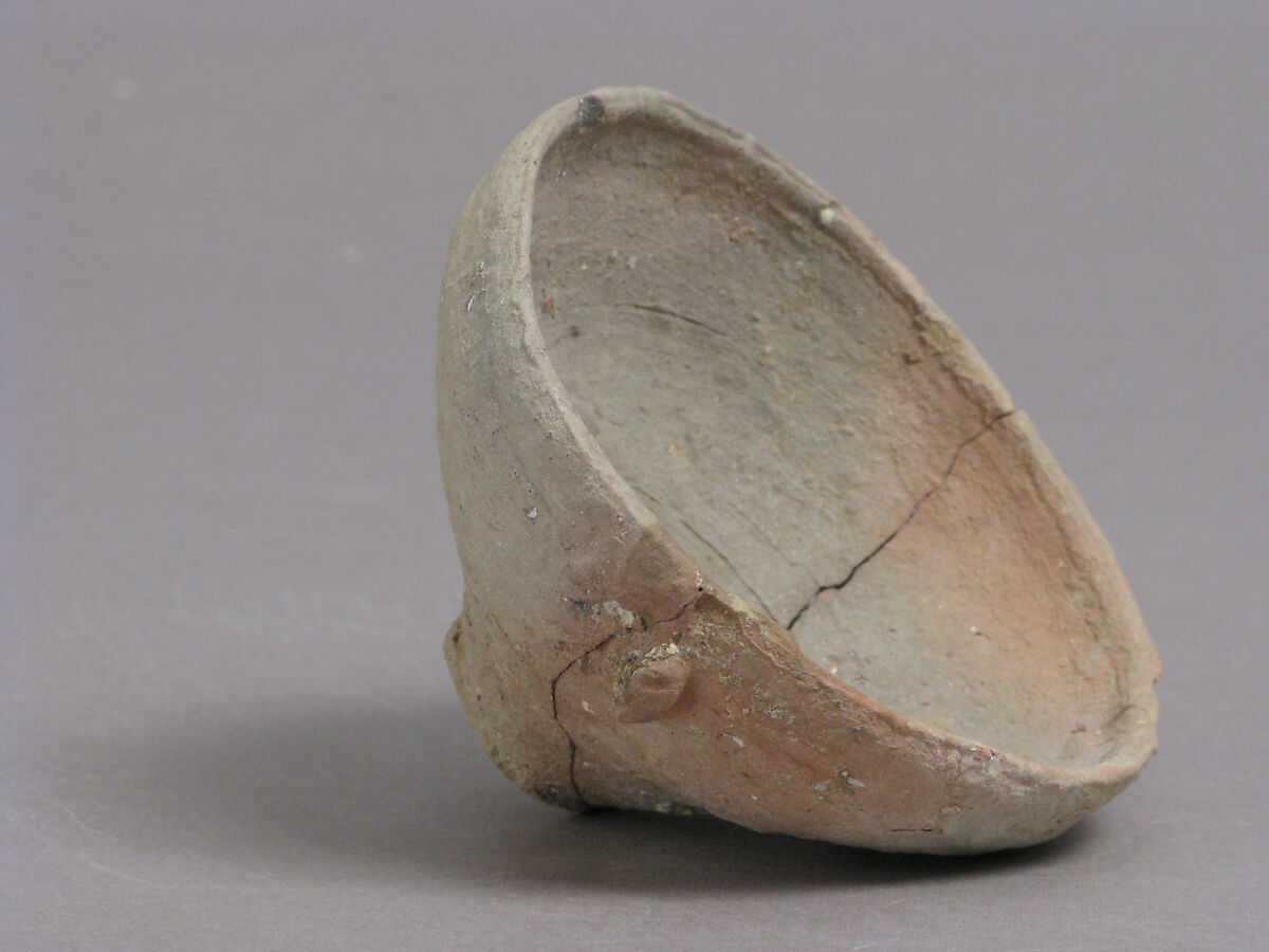 Footless Cup or Lid, Earthenware, Coptic 