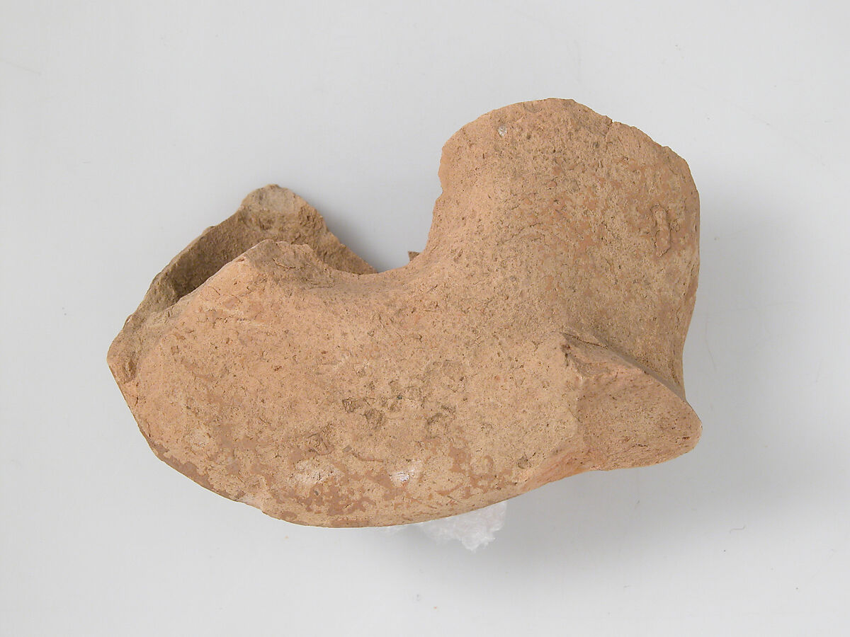 Oil Lamp Fragment, Earthenware, Coptic 