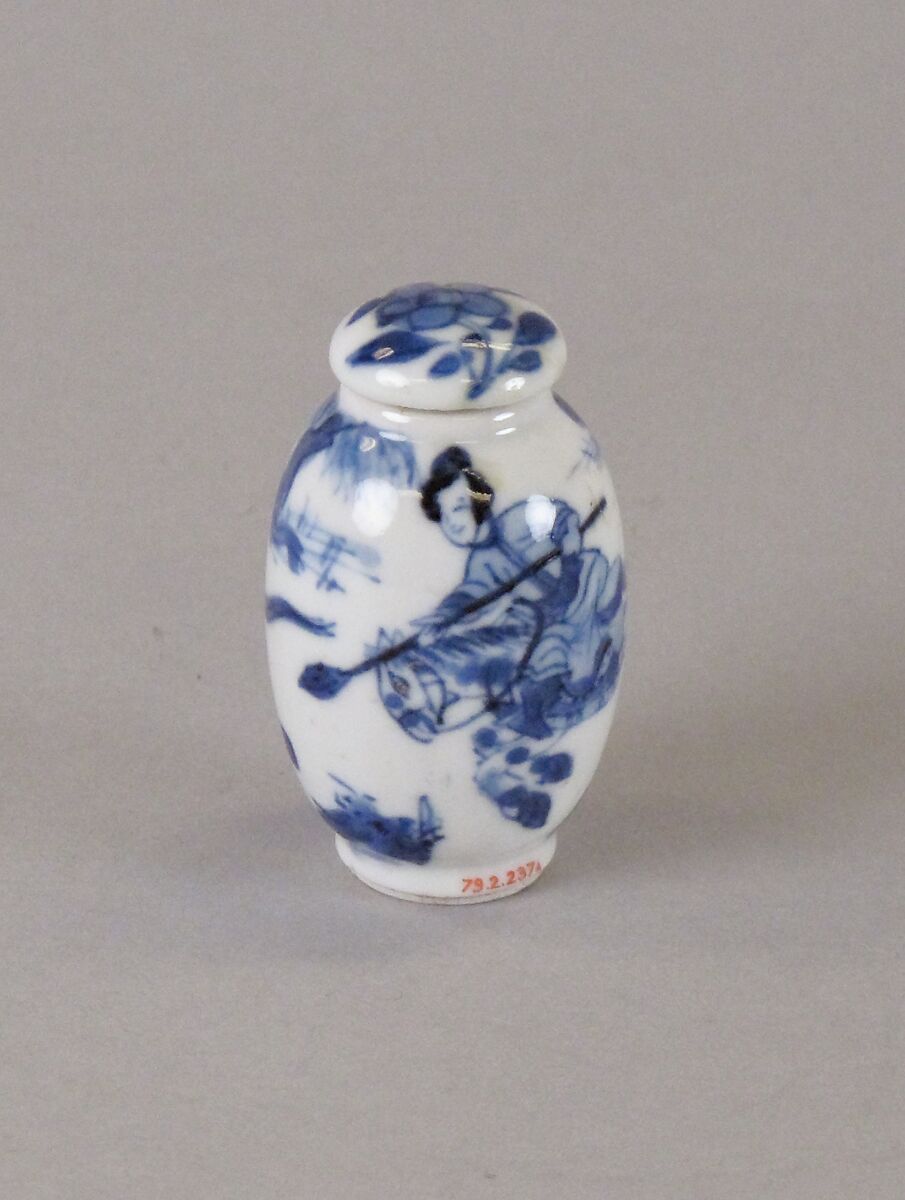 Jar with Female Rider, Porcelain painted with cobalt blue under a transparent glaze (Jingdezhen ware), China 