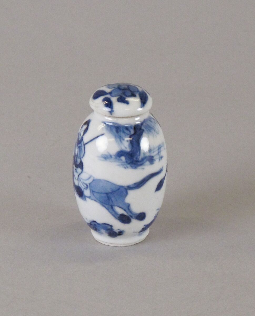 Jar with Female Rider, Porcelain painted with cobalt blue under a transparent glaze (Jingdezhen ware), China