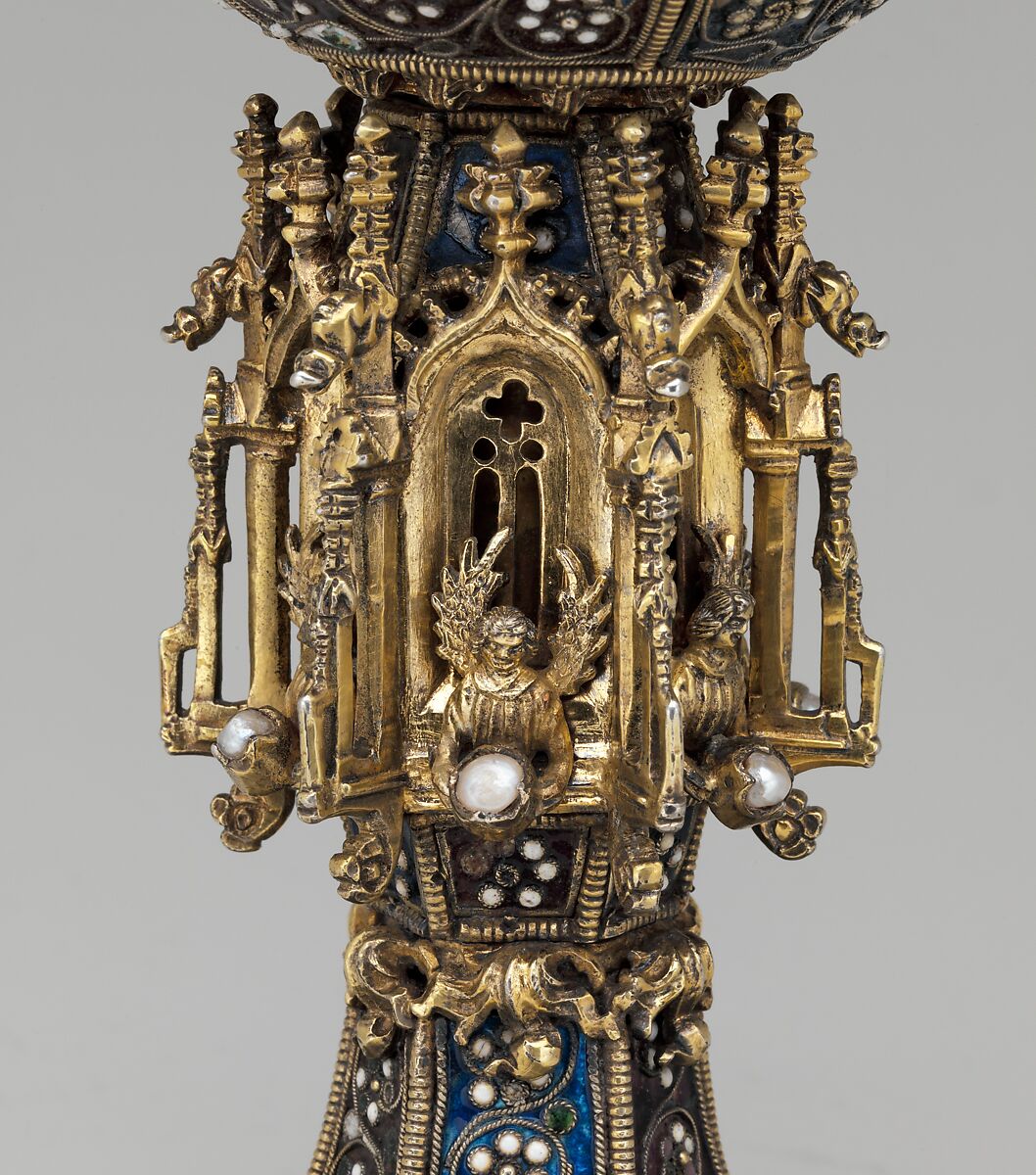 Chalice, Gilded silver, filigree enamel, pearls, Southeastern European