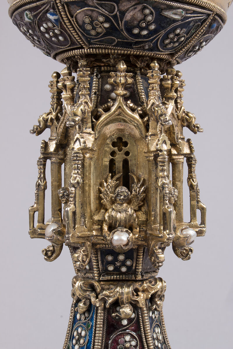Chalice, Gilded silver, filigree enamel, pearls, Southeastern European