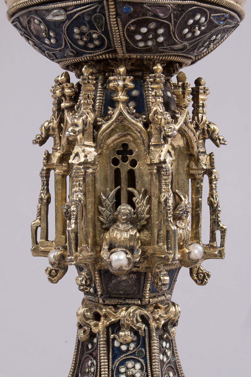 Chalice, Gilded silver, filigree enamel, pearls, Southeastern European